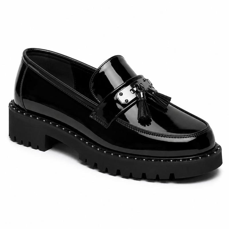 Mocassin Homme Cuir Verni à Pampilles