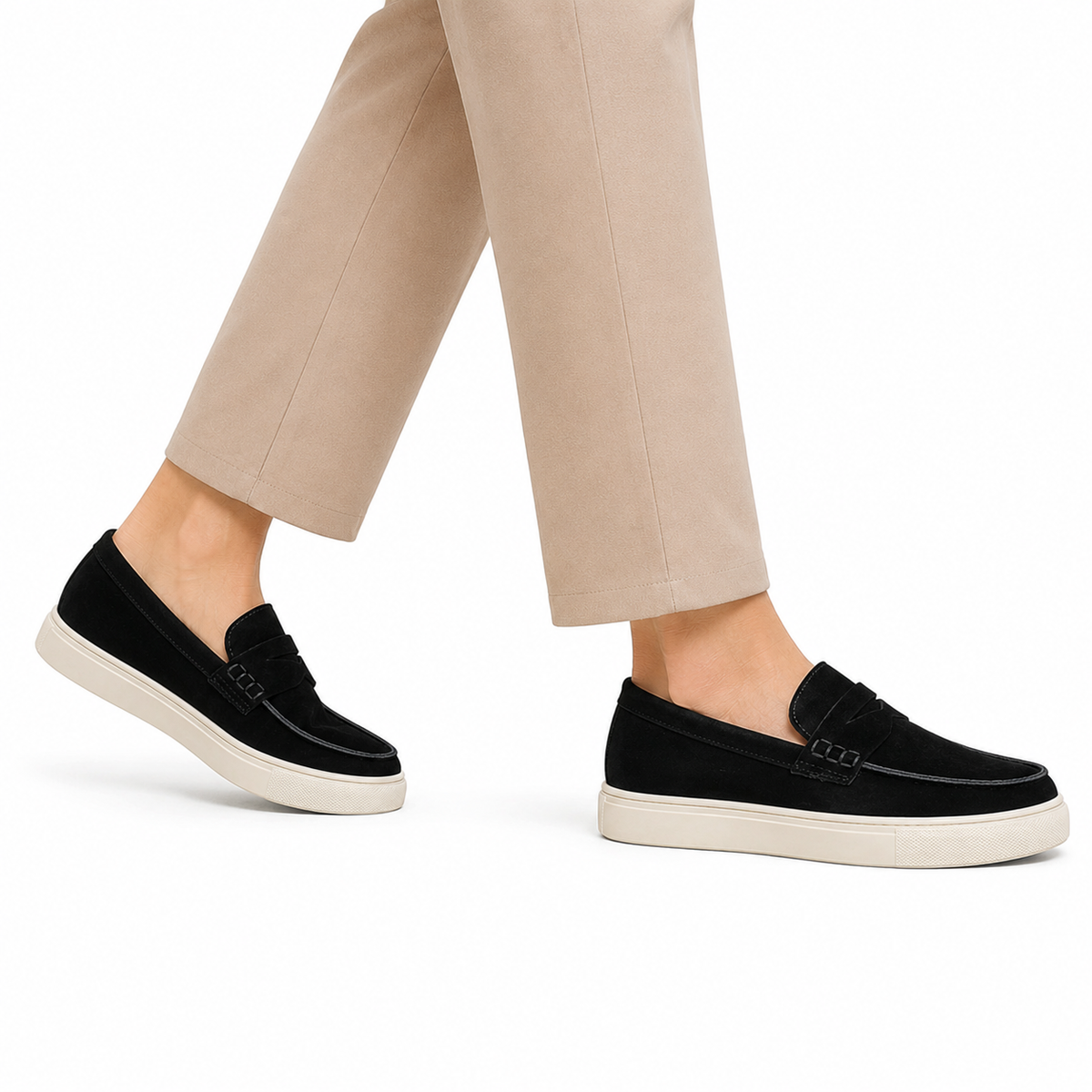 Mocassin Homme Daim Véritable Semelle Basket