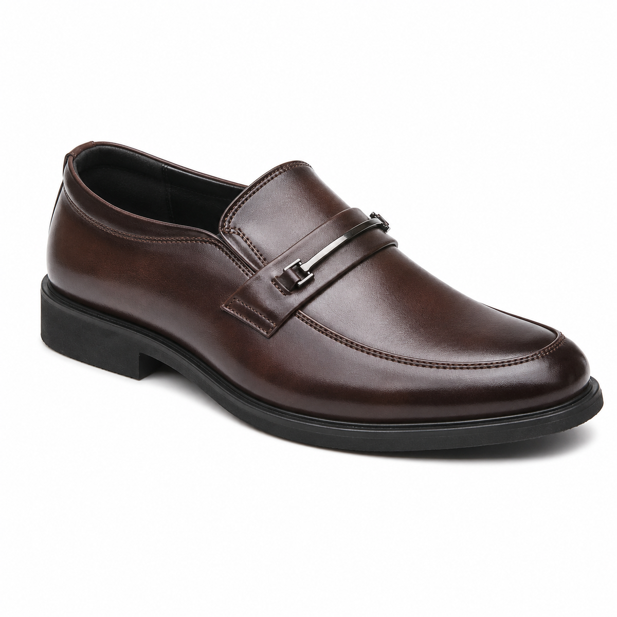 Mocassin Homme Cuir à Barrette Métallique
