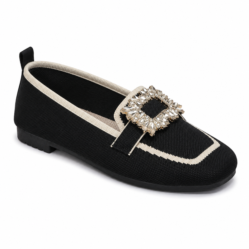 Mocassin Femme Toile Boucle Bijou
