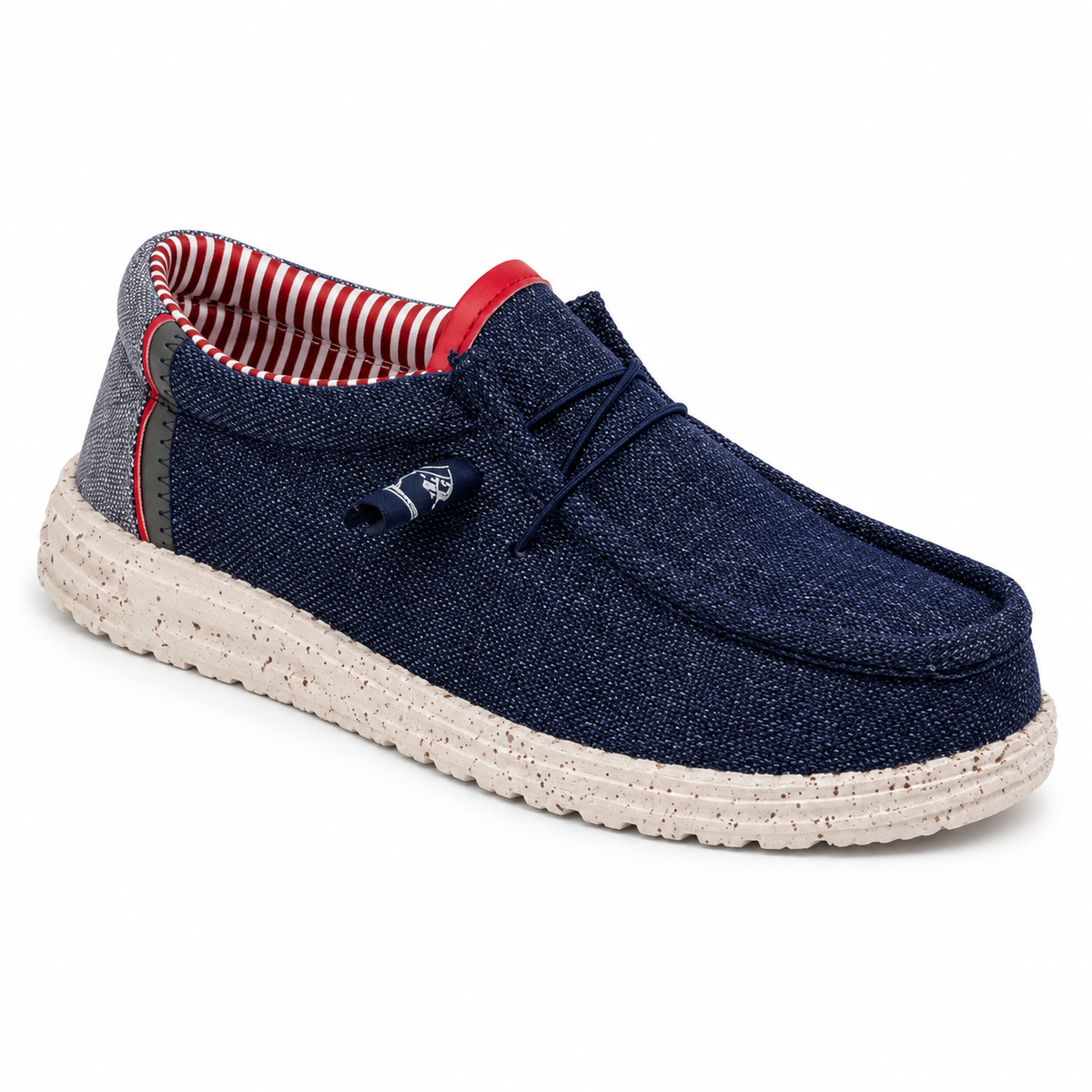 Mocassin Homme Toile Lacet Élastique