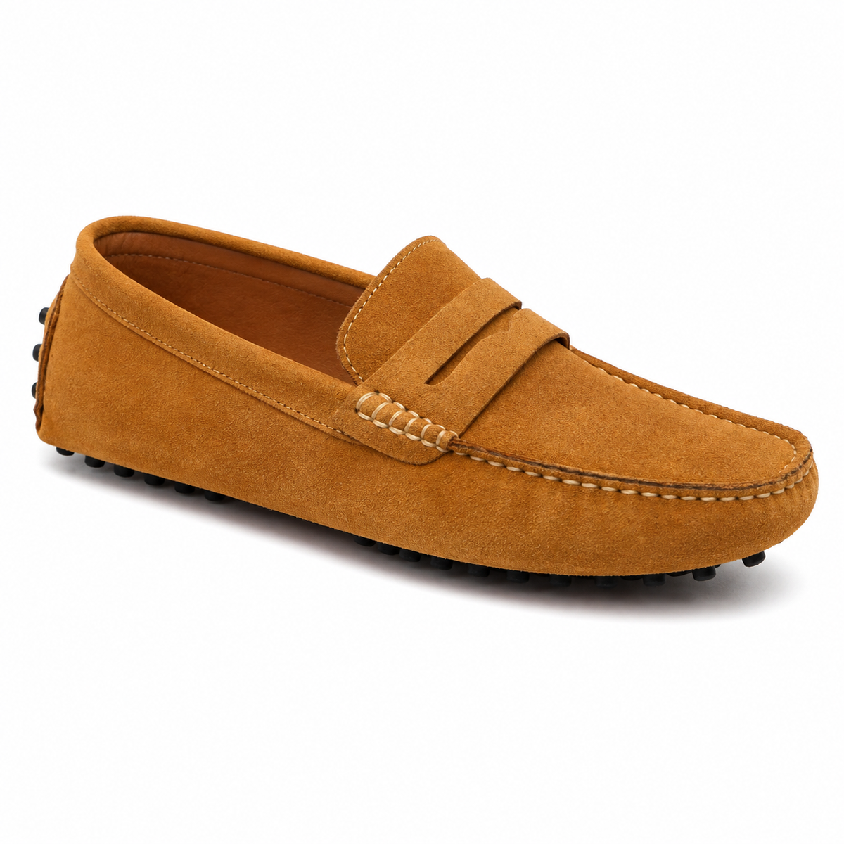 Mocassin Homme Daim Véritable à Bride