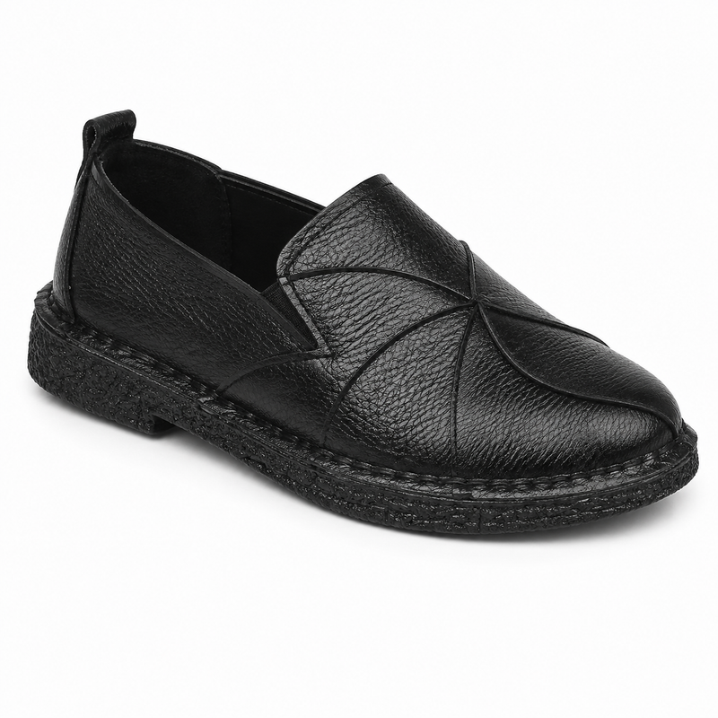 Mocassin Femme Cuir Patchwork Multicolore