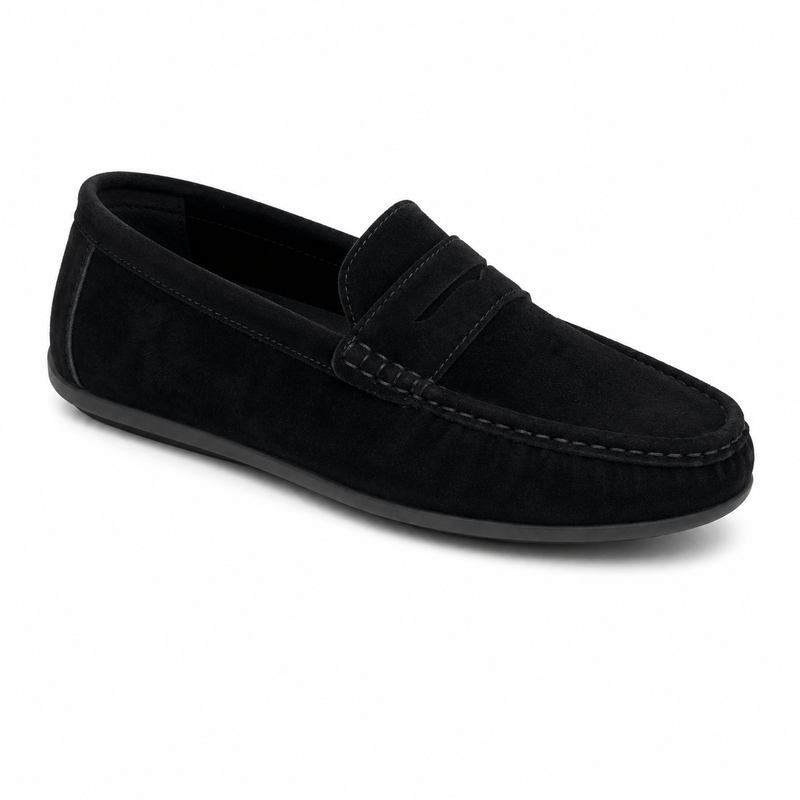 Mocassin Homme Suédine Semelle Noire
