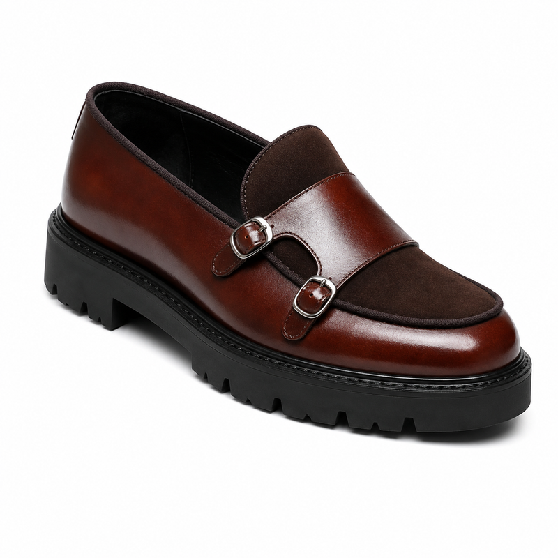 Mocassin Homme Double Boucle Semelle Crantée