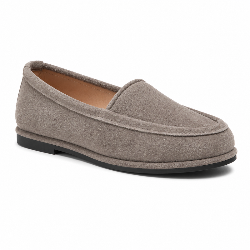 Mocassin Femme Daim Talon Plat