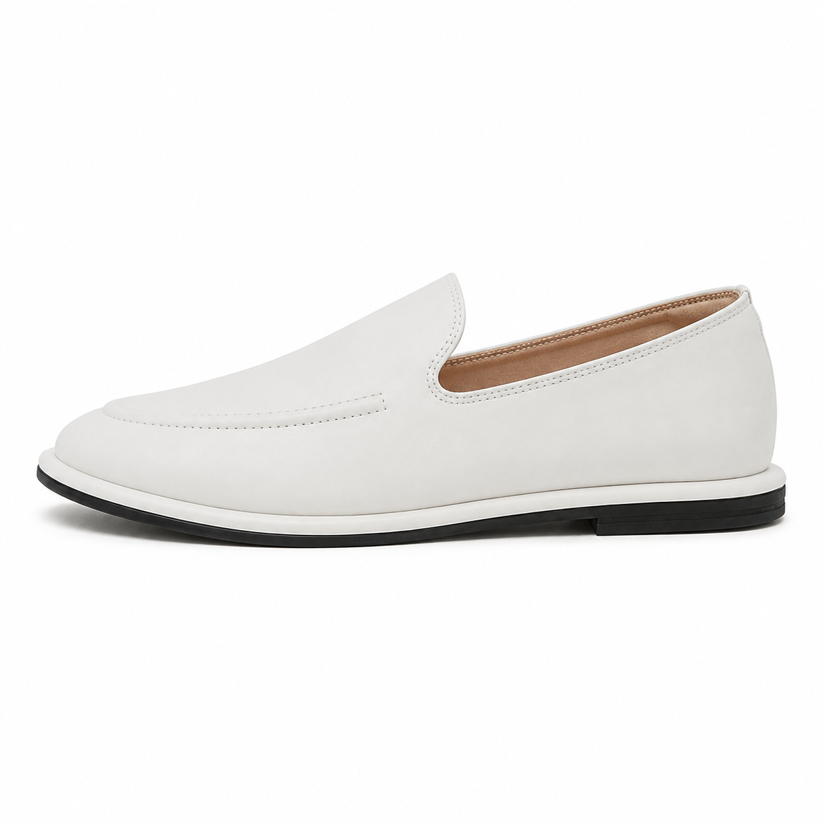 Mocassin Femme Cuir Mat Ligne Épurée