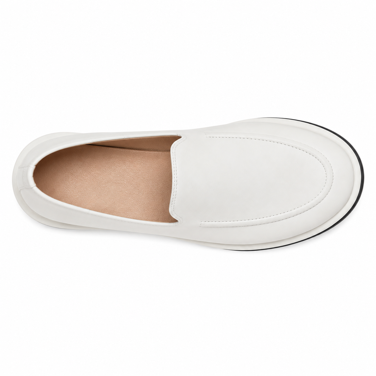 Mocassin Femme Cuir Mat Ligne Épurée