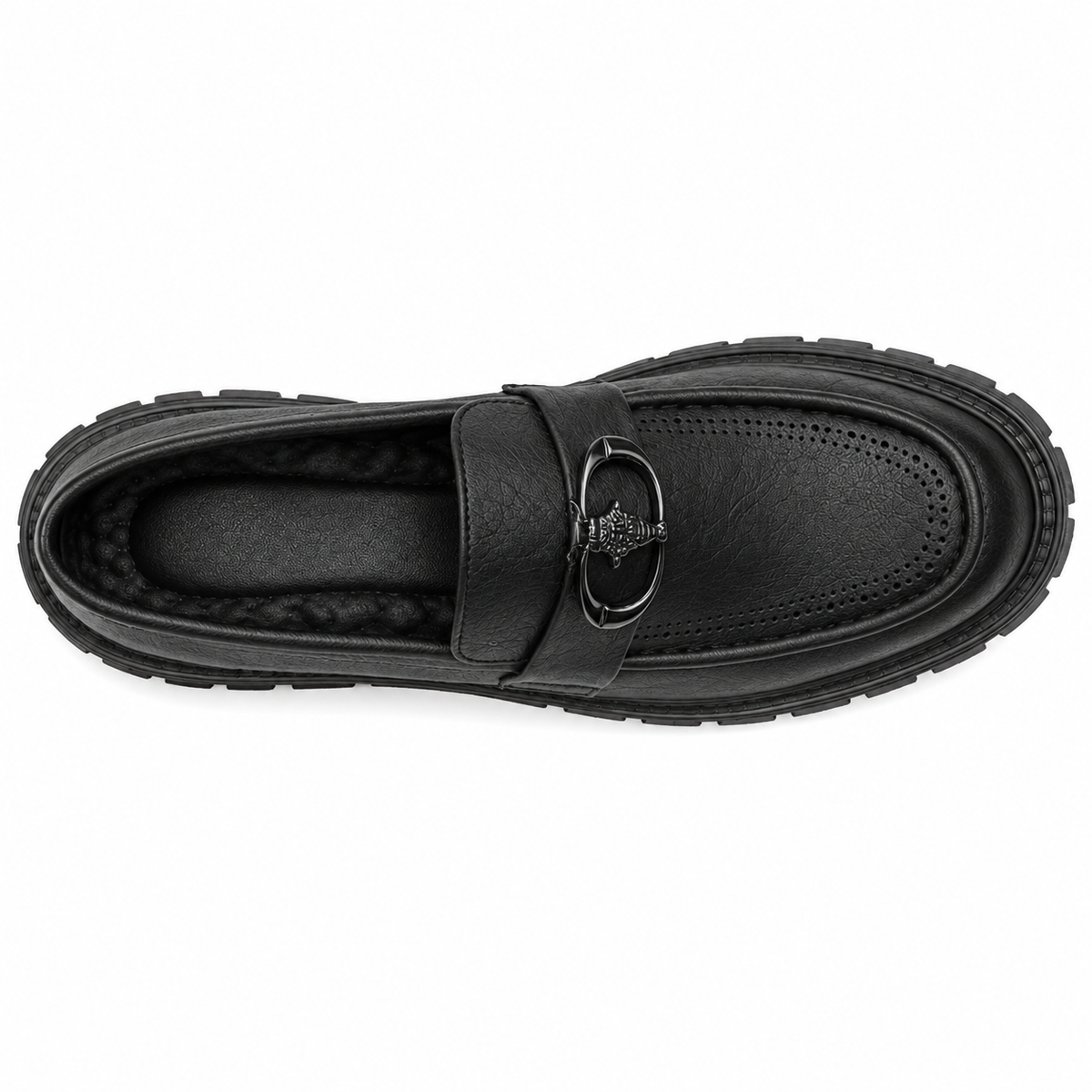 Mocassin Homme Cuir Perforé Plateforme
