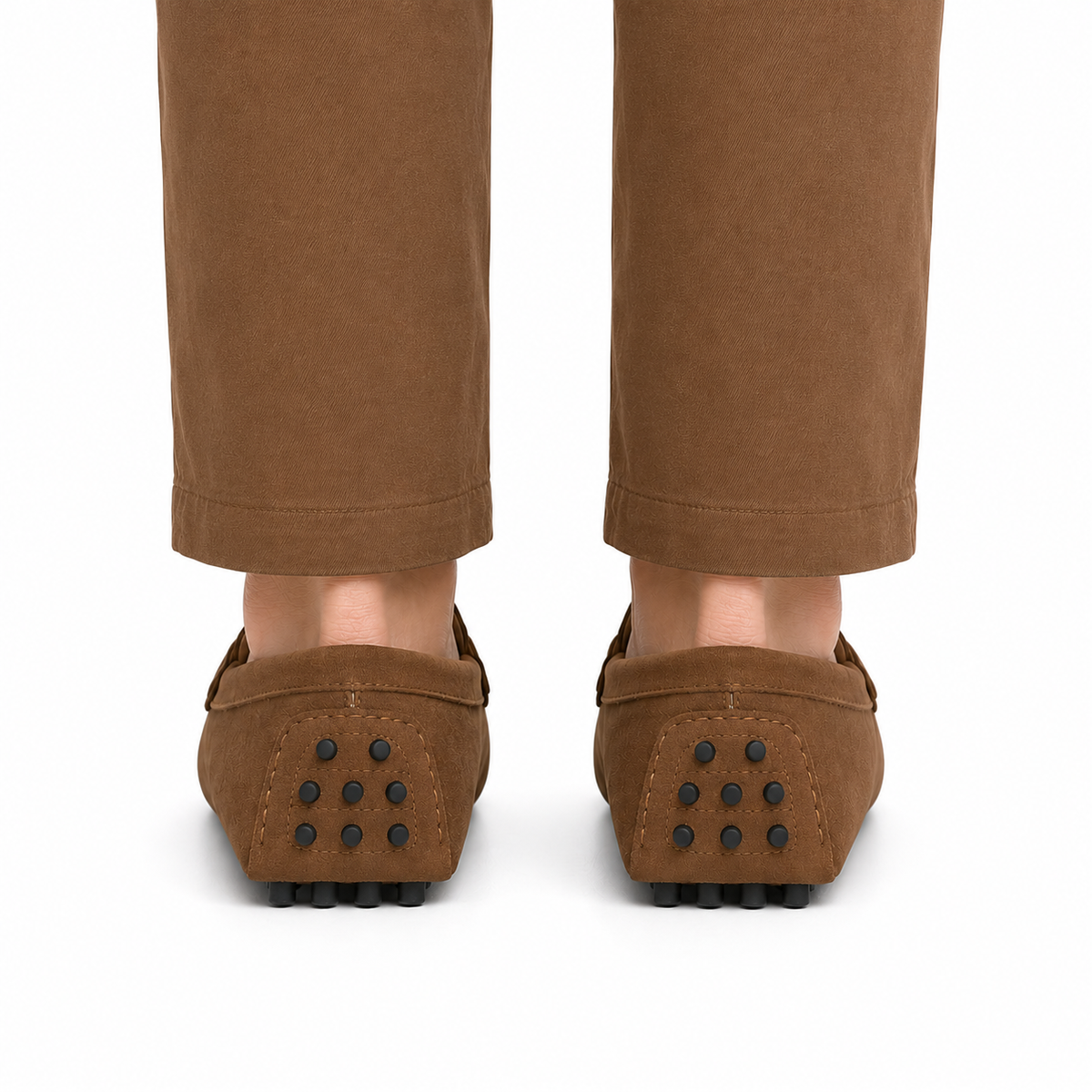 Mocassin Homme Daim Véritable à Bride