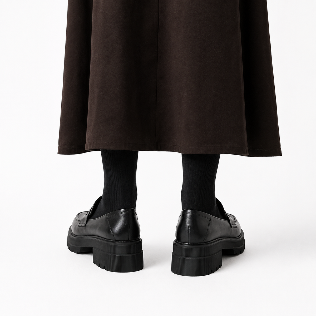 Mocassin Femme Talon Bloc Semelle Crantée