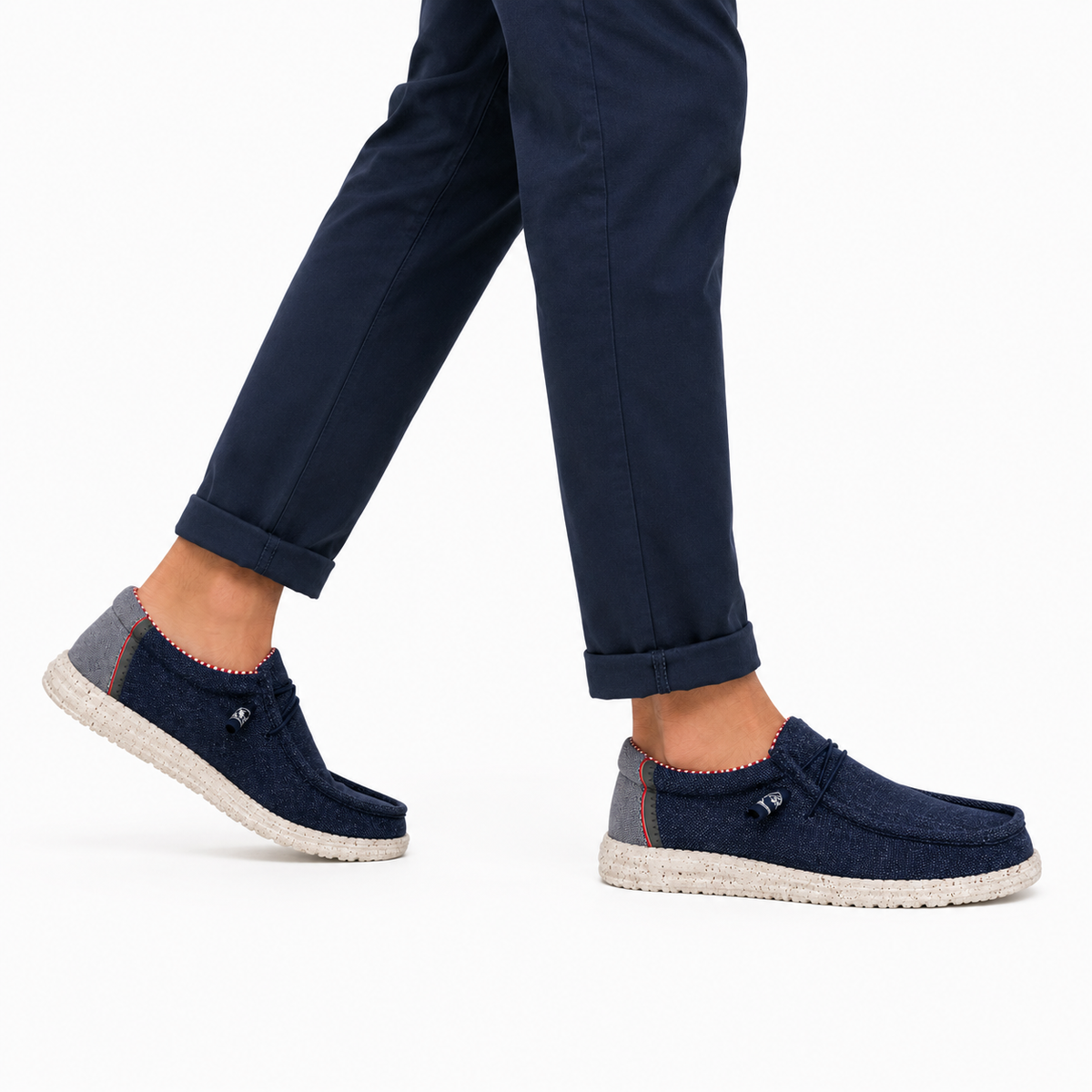 Mocassin Homme Toile Lacet Élastique