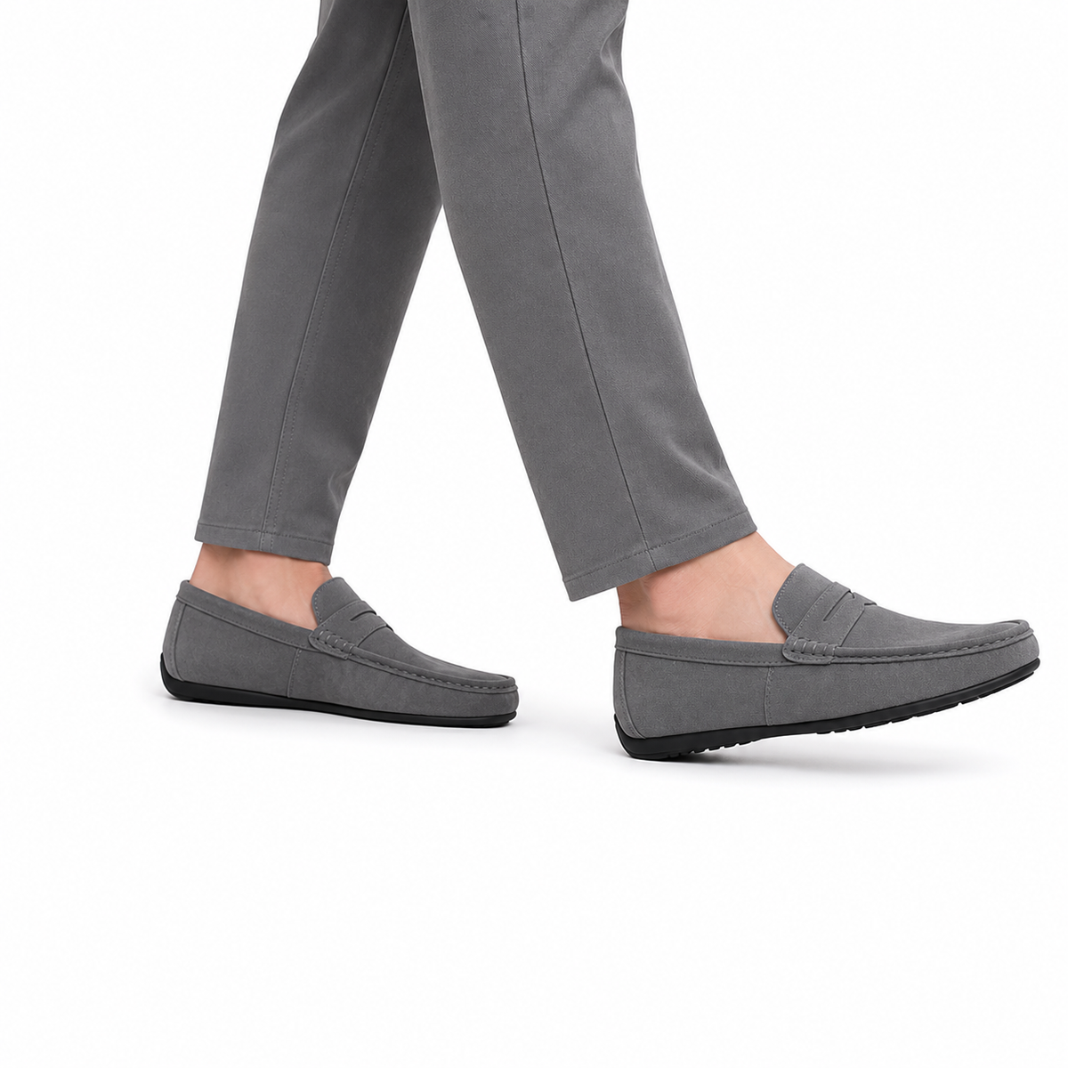 Mocassin Homme Suédine Semelle Noire