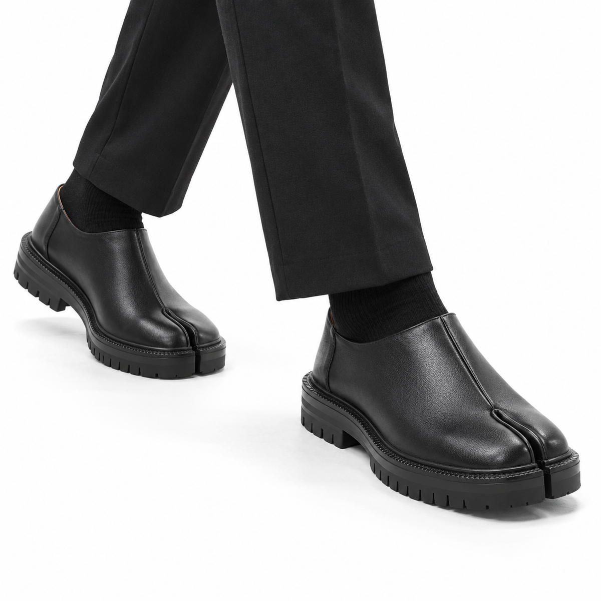 Mocassin Femme Tabi à Plateforme Crantée
