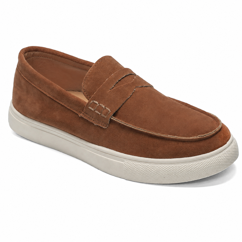 Mocassin Homme Daim Véritable Semelle Basket