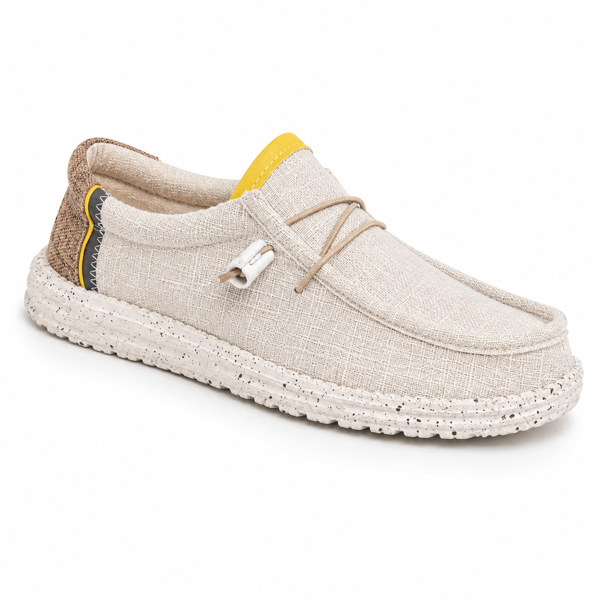 Mocassin Homme Toile Lacet Élastique