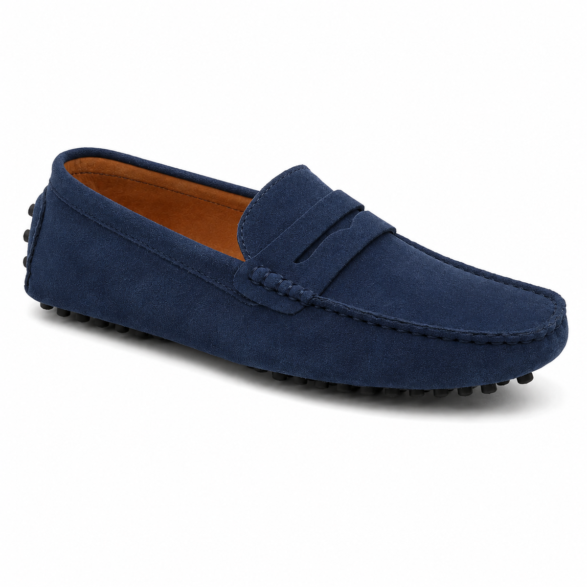 Mocassin Homme Daim Véritable à Bride