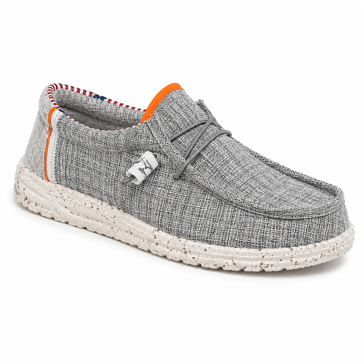 Mocassin Homme Toile Lacet Élastique