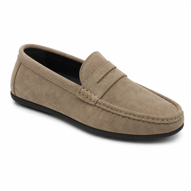 Mocassin Homme Suédine Semelle Noire