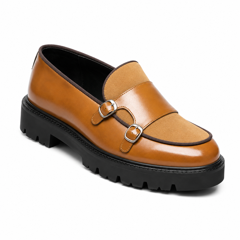 Mocassin Homme Double Boucle Semelle Crantée