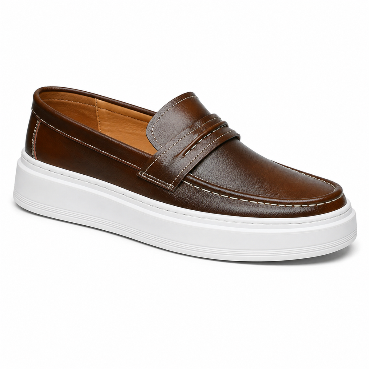 Mocassin Homme Surpiqûres Blanches