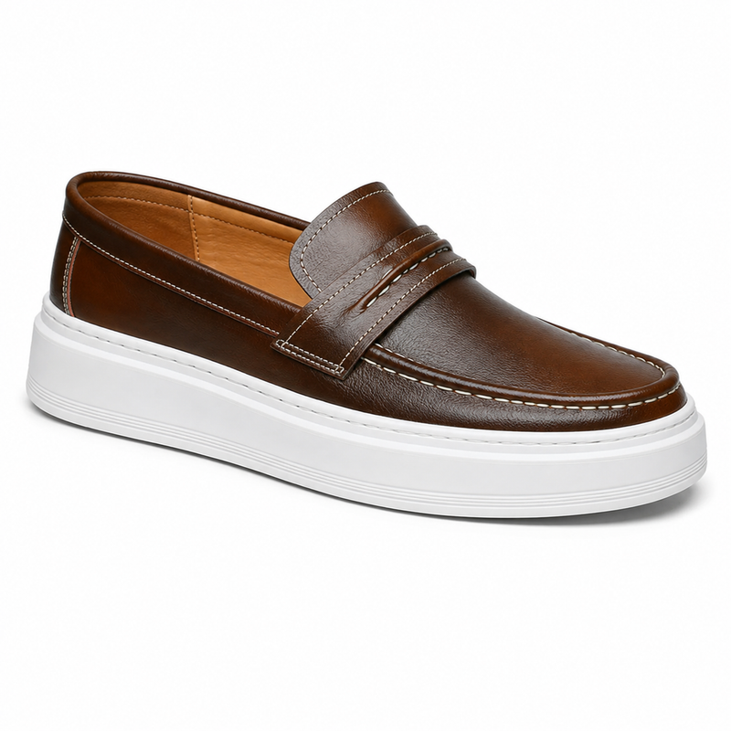 Mocassin Homme Surpiqûres Blanches