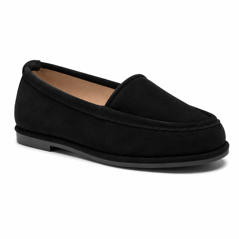 Mocassin Femme Daim Talon Plat