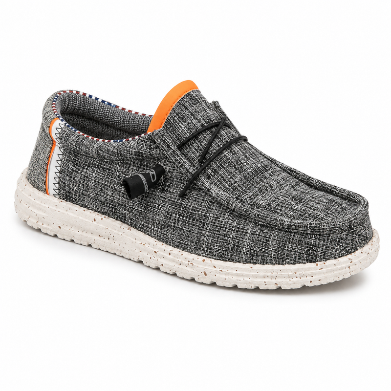 Mocassin Homme Toile Lacet Élastique