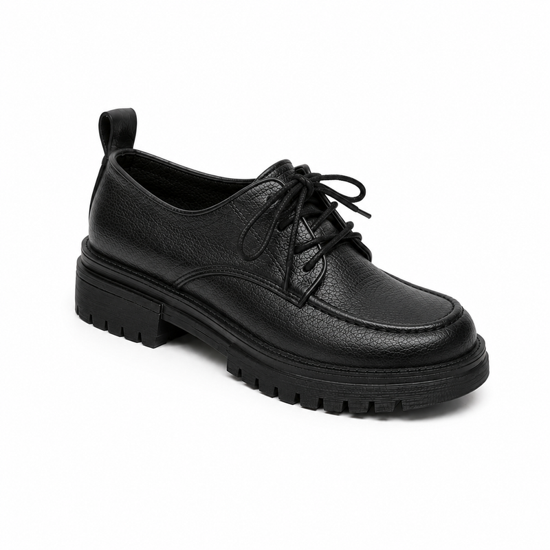 Mocassin Femme à Lacets Semelle Crantée