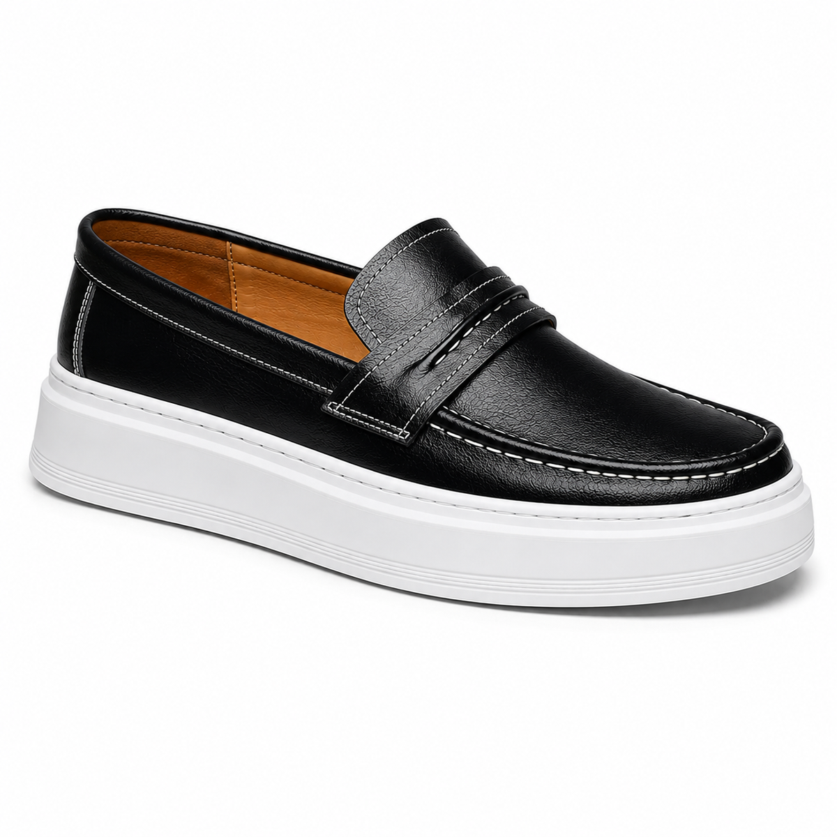 Mocassin Homme Surpiqûres Blanches