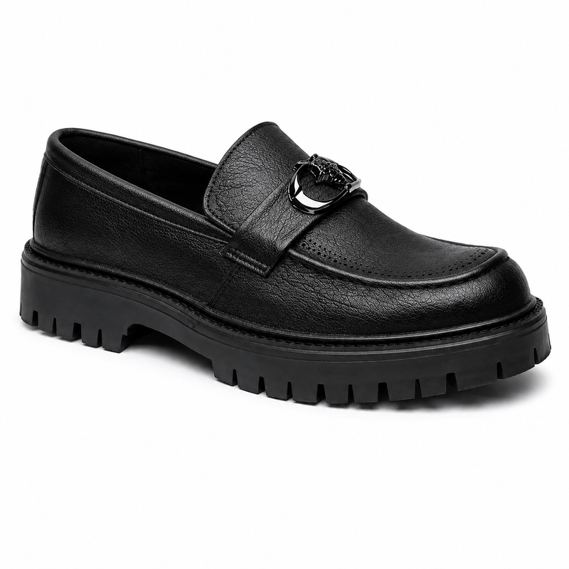 Mocassin Homme Cuir Perforé Plateforme
