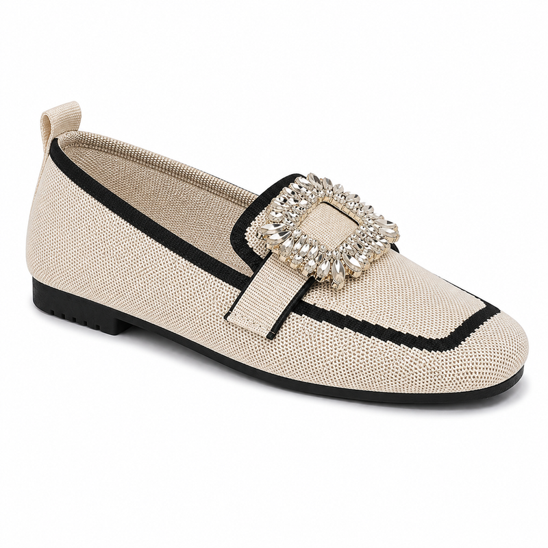 Mocassin Femme Toile Boucle Bijou