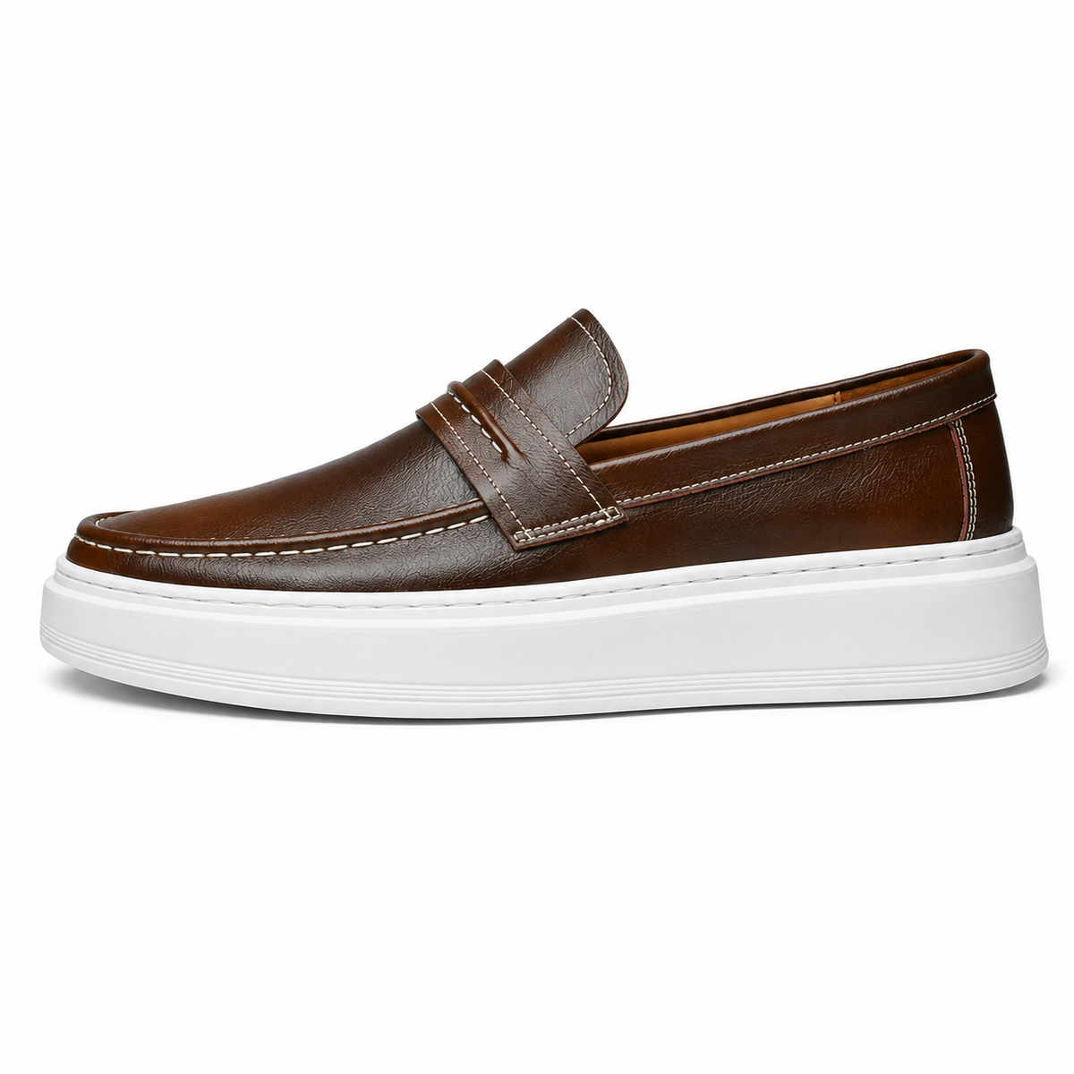 Mocassin Homme Surpiqûres Blanches