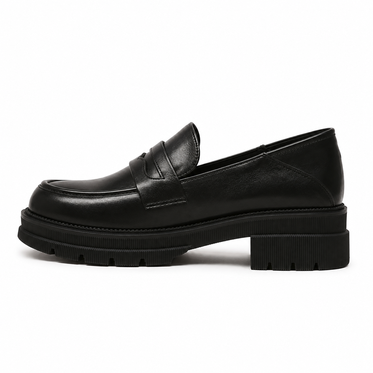 Mocassin Femme Talon Bloc Semelle Crantée