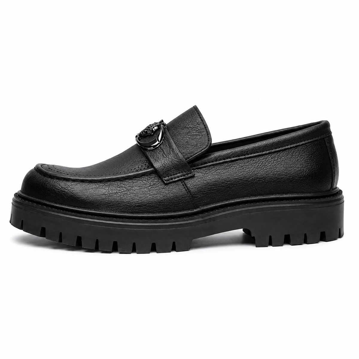 Mocassin Homme Cuir Perforé Plateforme