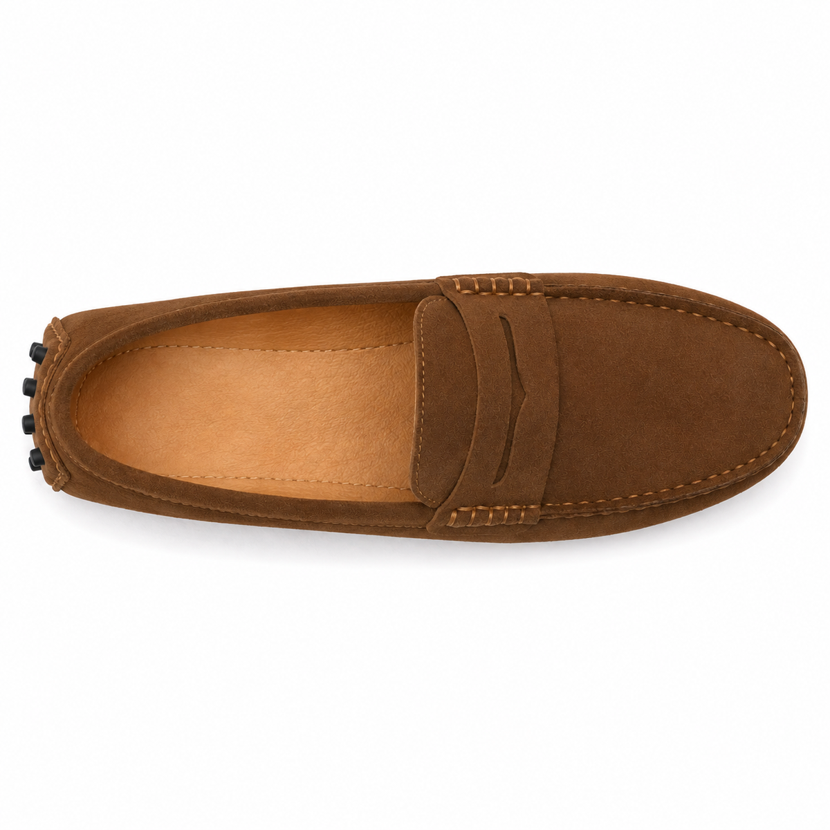 Mocassin Homme Daim Véritable à Bride