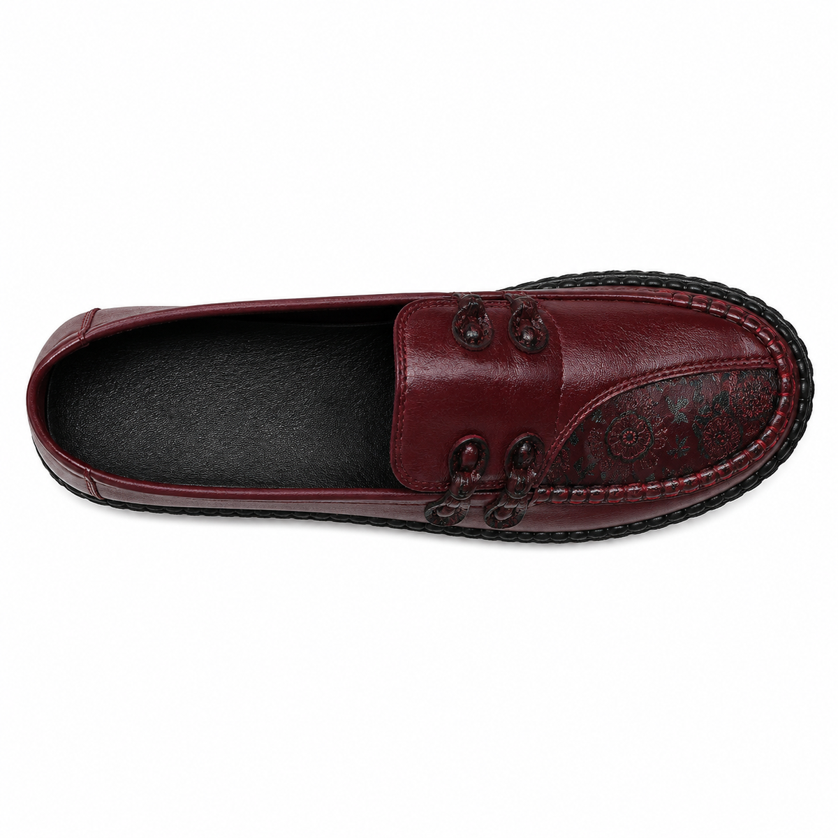 Mocassin Femme Compensé Motif Floral