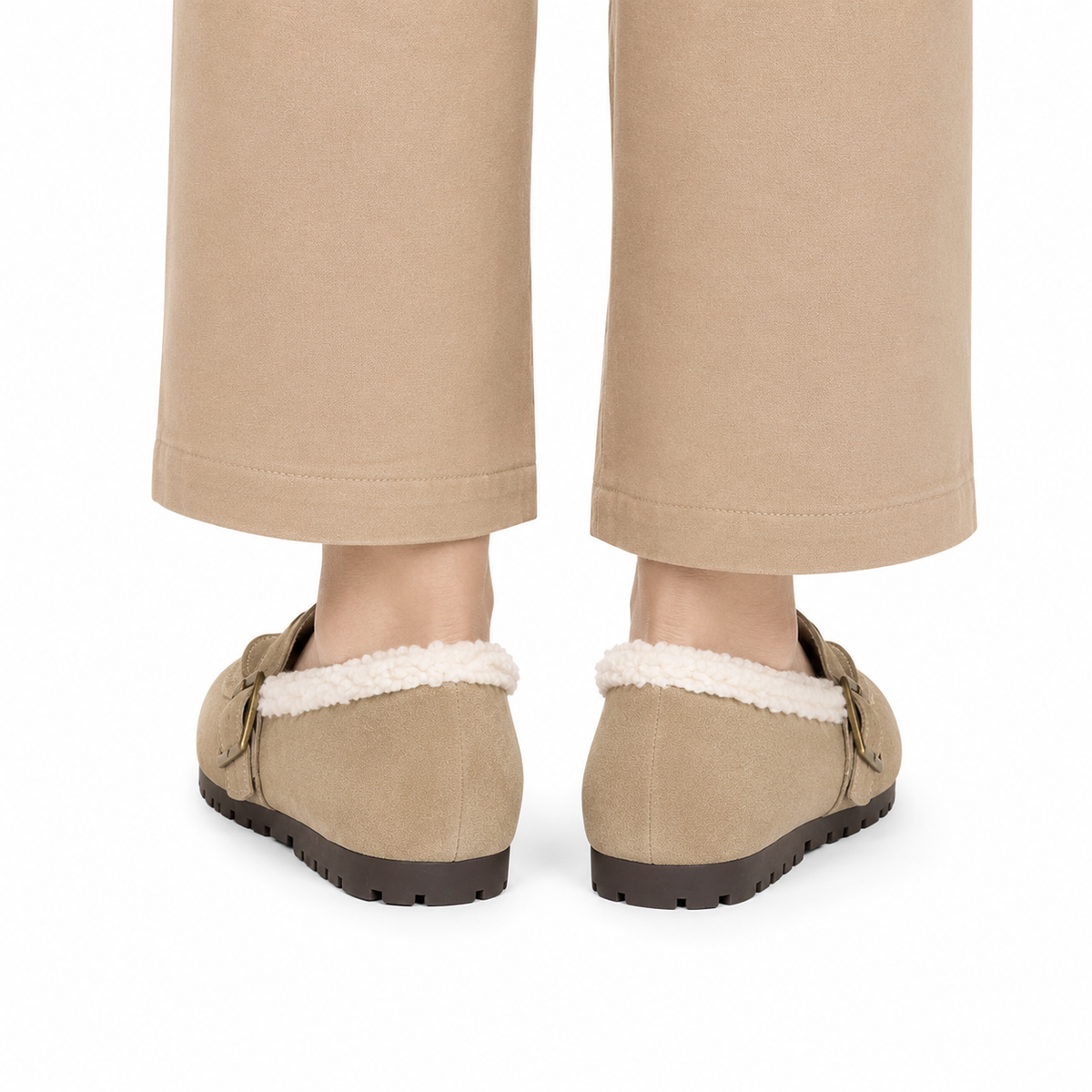 Mocassin Femme Fourré à Boucle