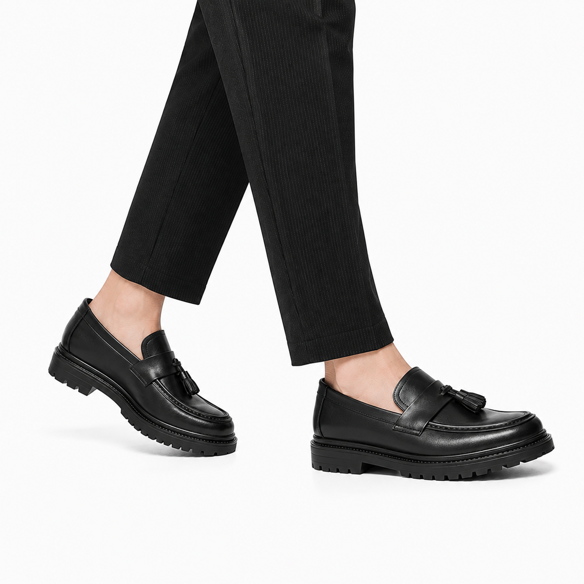 Mocassin Homme Pampilles Noir Mat
