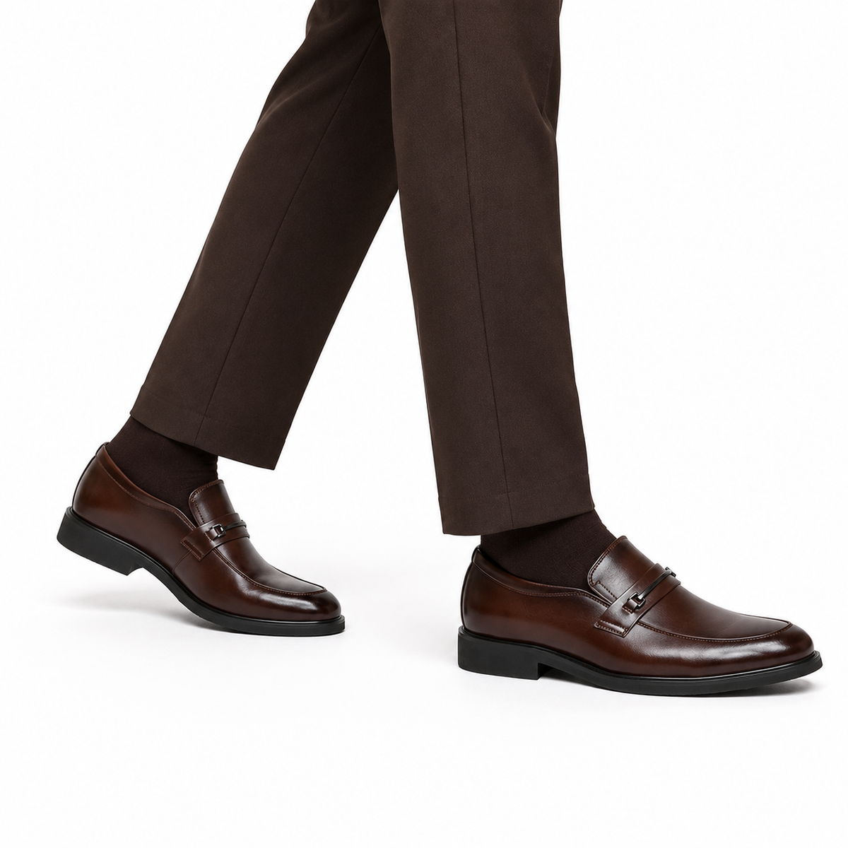 Mocassin Homme Cuir à Barrette Métallique