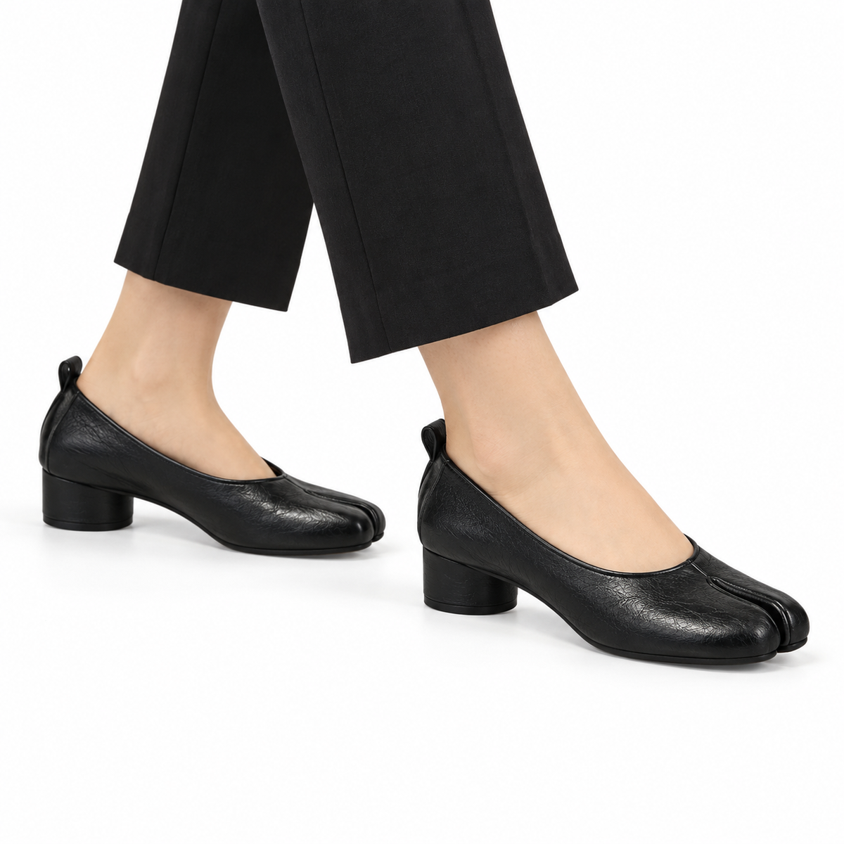 Mocassin Femme Tabi à Talon Bloc