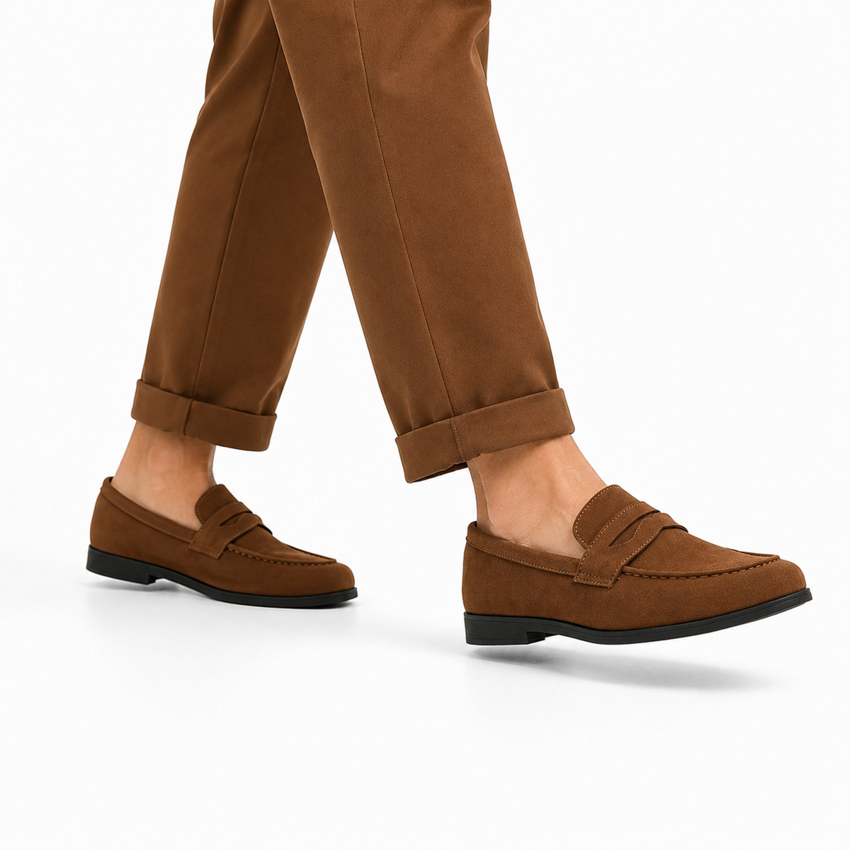 Mocassin Homme Effet Daim Bride Fendue