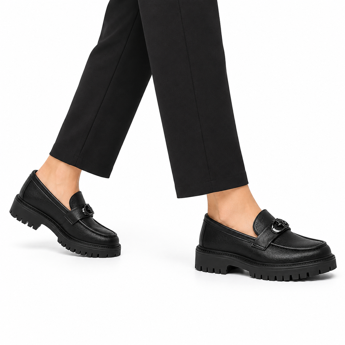 Mocassin Homme Cuir Perforé Plateforme