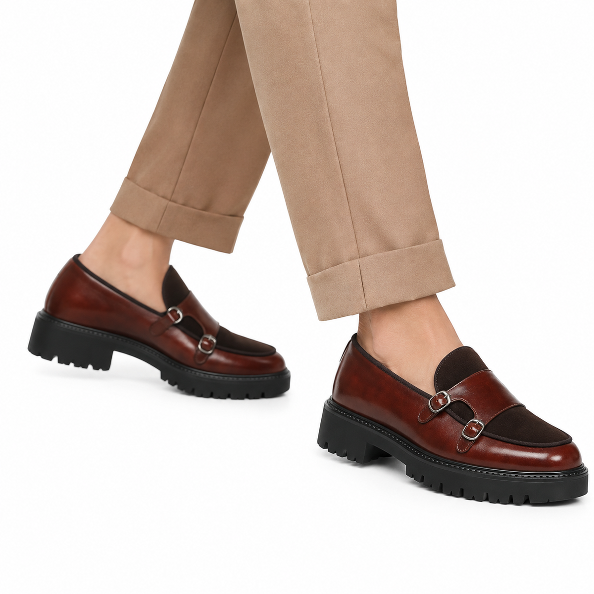 Mocassin Homme Double Boucle Semelle Crantée