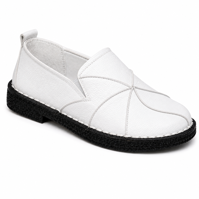 Mocassin Femme Cuir Patchwork Multicolore