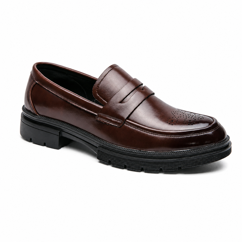 Mocassin Homme Cuir Verni à Bride